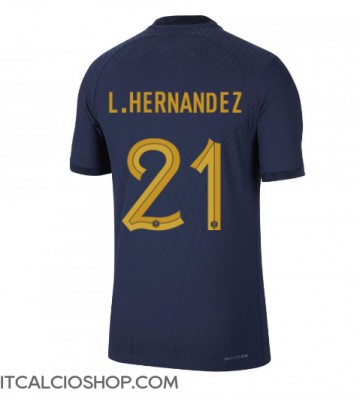 Francia Lucas Hernandez #21 Prima Maglia Mondiali 2022 Manica Corta